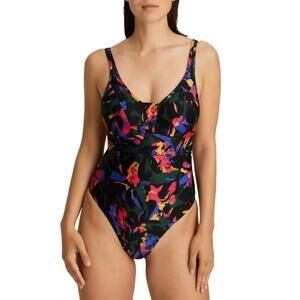 NEW PRIMADONNA oasis triangle padded one-piece bikini in black cactus